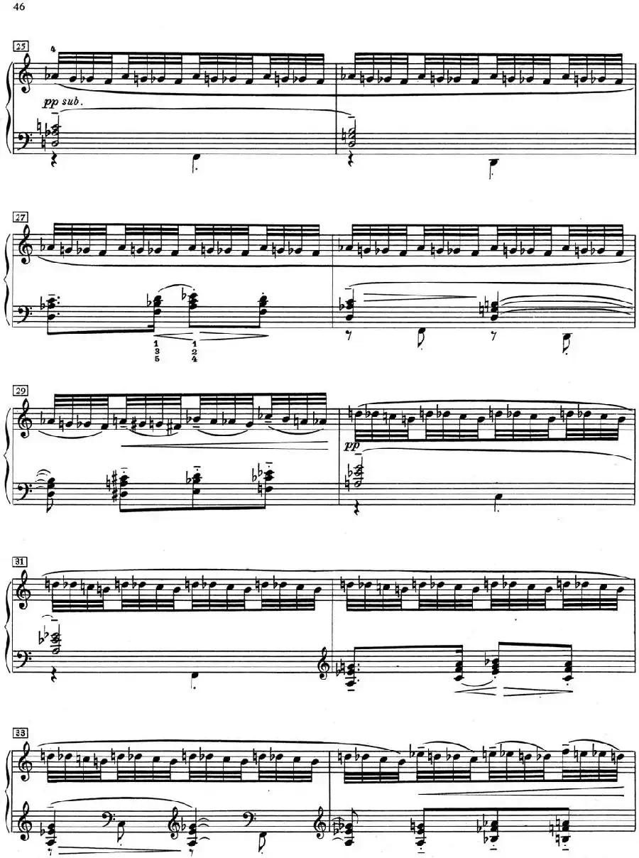 德彪西12首钢琴练习曲（7 半音阶练习v1.0 degrés chromatiques）