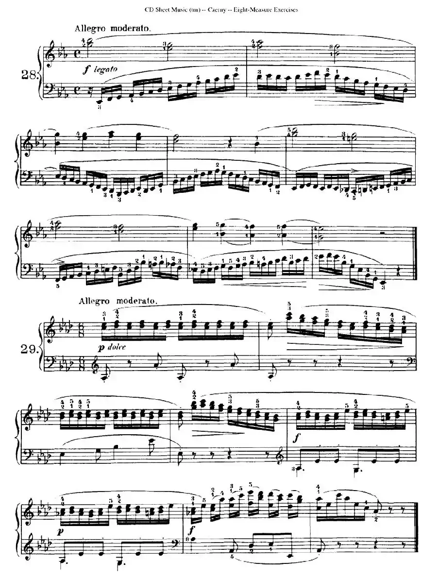 160 Eight- Measure Exercises.Op.821（车尔尼160首钢琴八小节练习曲（19——35））