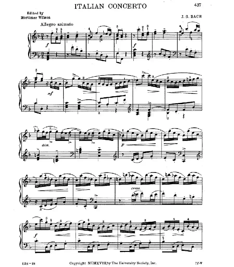 Italian Concerto BWV 971 （意大利协奏曲）