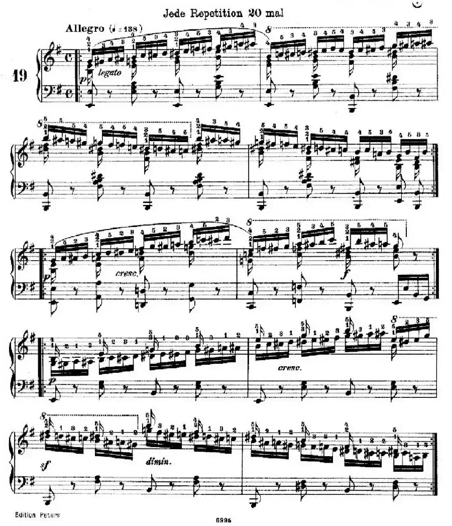 School of the Virtuoso Op.365（60首钢琴高级练习曲·19）