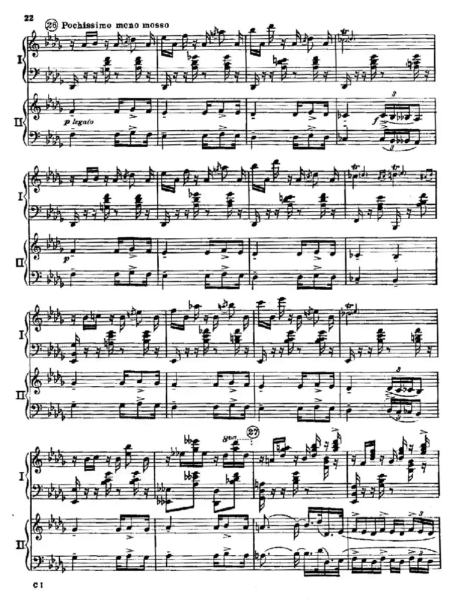 F大调爵士钢琴协奏曲（美版双钢琴原谱 P21—30）