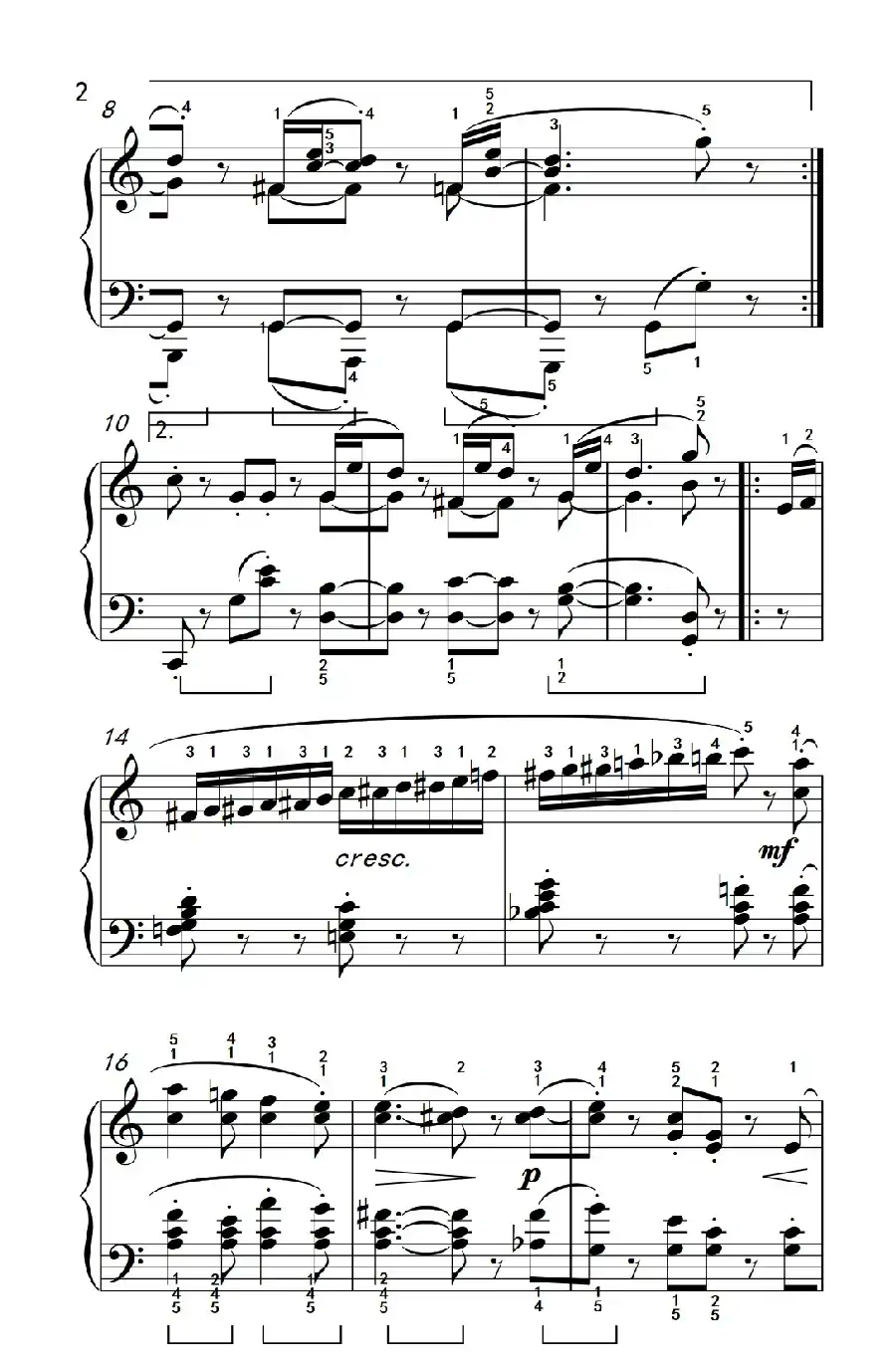 第六级 1.小精灵舞曲（中央音乐学院 钢琴（业余）考级教程 4-6级）