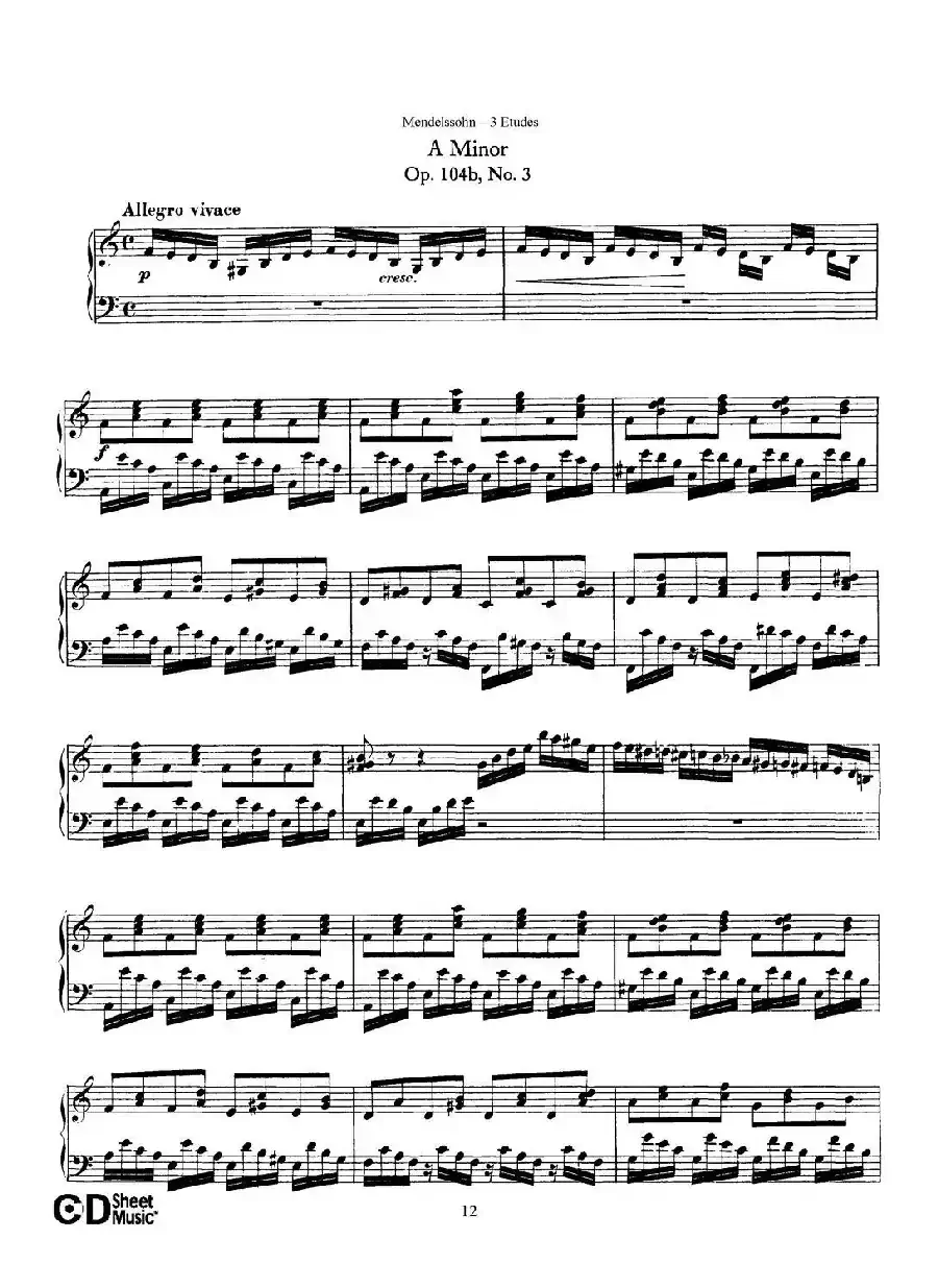 3 Etudes Op.104b（3首练习曲·3）