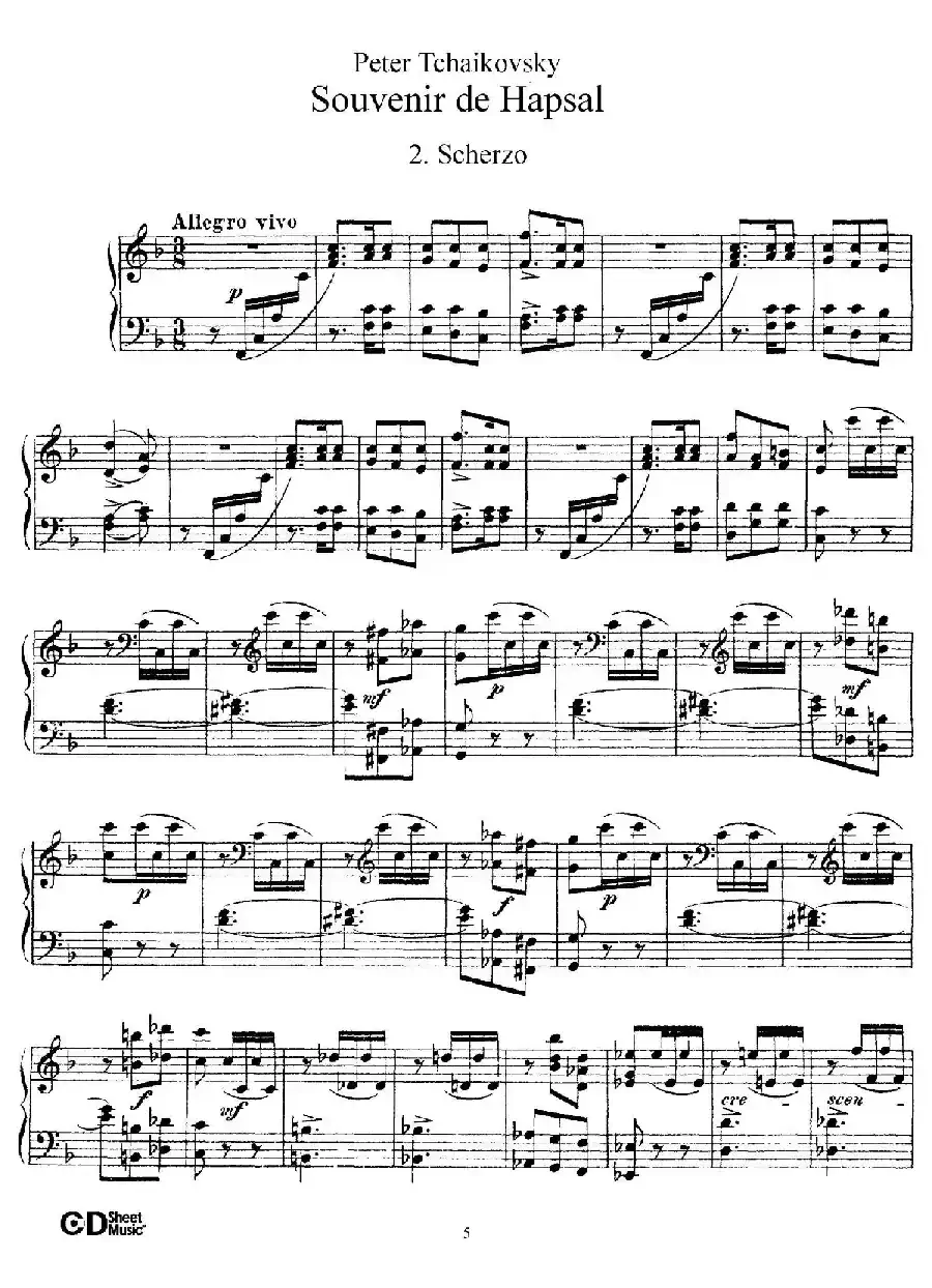 Souvenir de Hapsal Op.2（哈普萨的回忆·2）