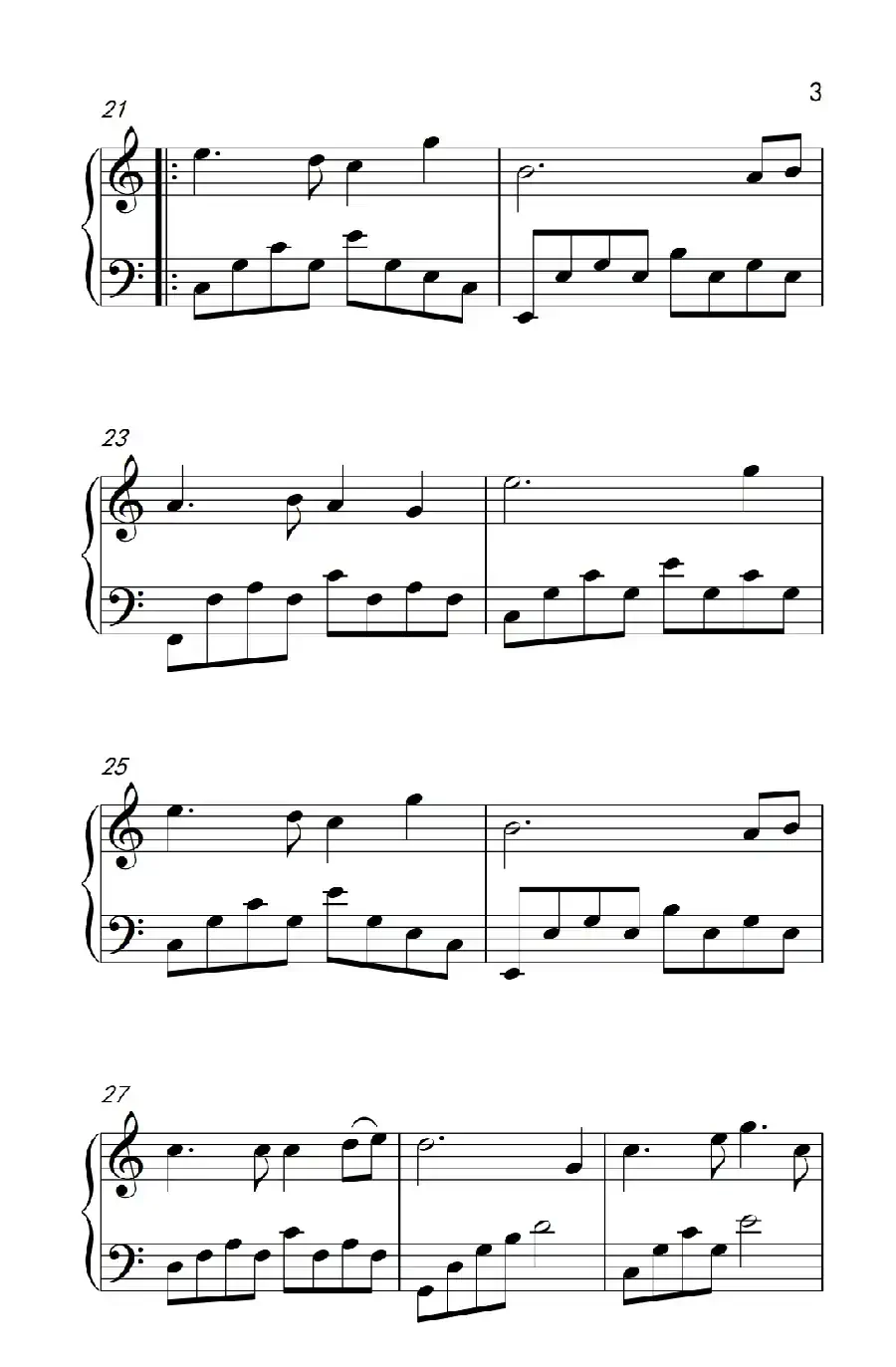 月亮代表我的心(《弹吧音教》制谱版)