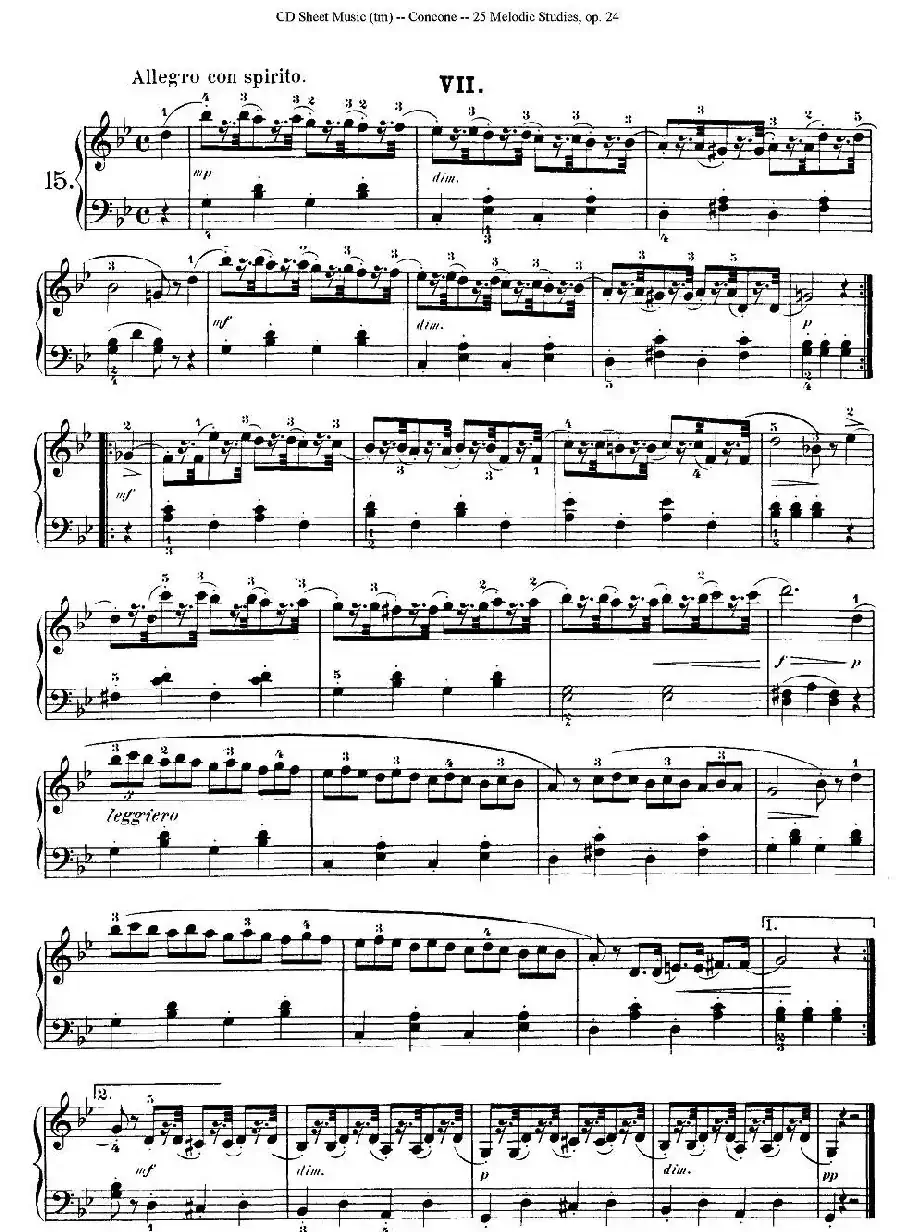 Concone - 25 Melodic Studies easy and progressive（11—15）