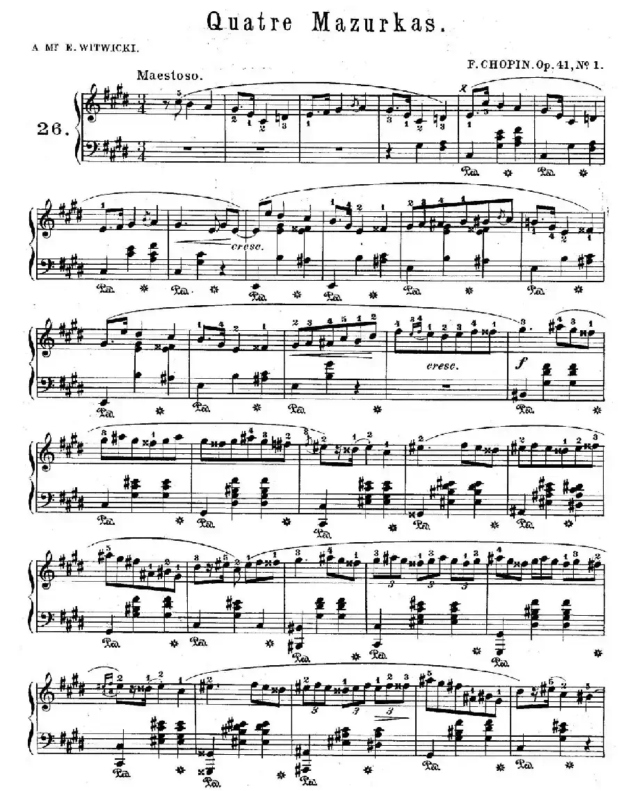 Quatre Mazurkas Op.41（4首玛祖卡·1）