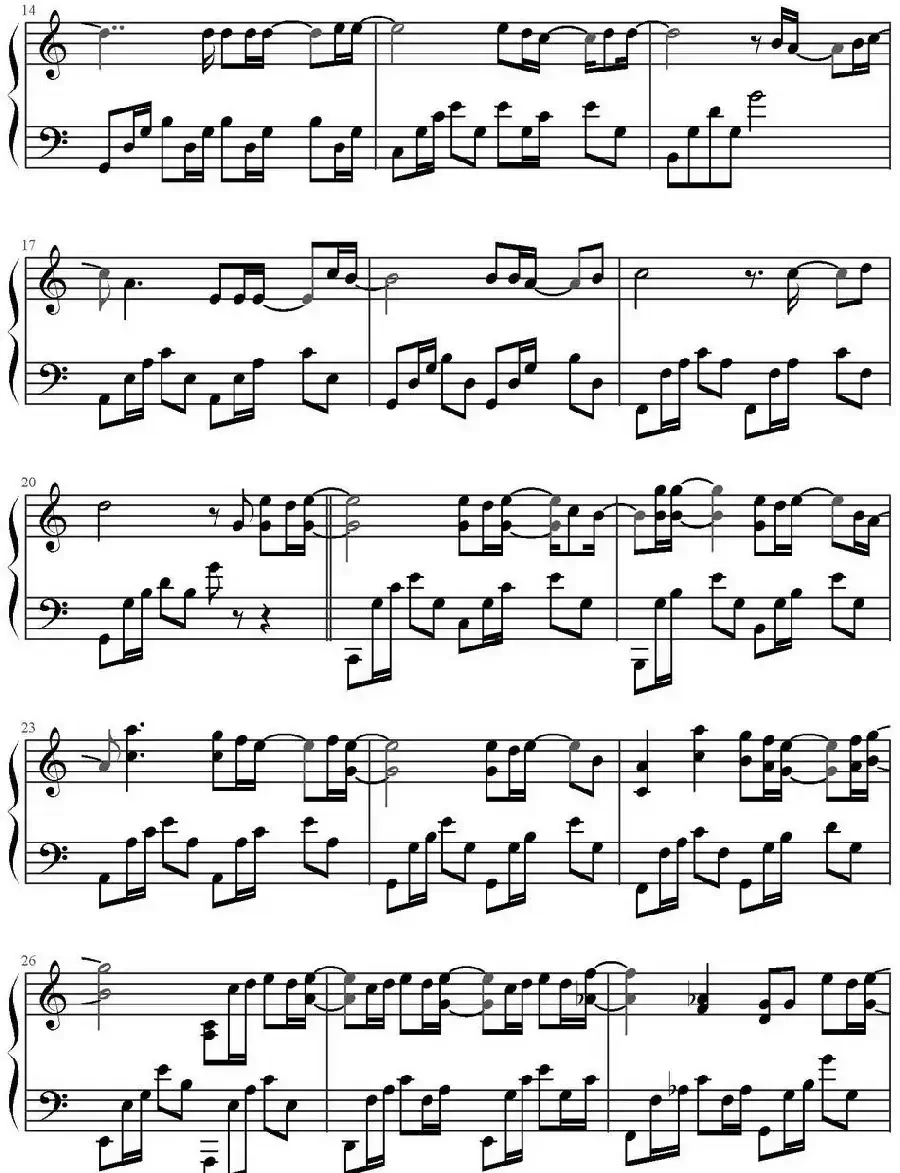 可惜没如果(文武贝钢琴编配版)