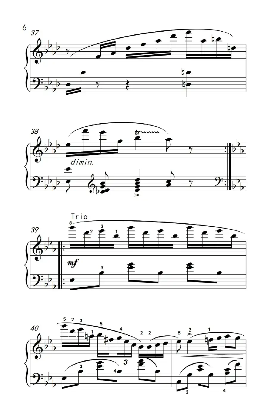 第八级3.♭A大调波兰舞曲（中央音乐学院 钢琴（业余）考级教程 7-9级）
