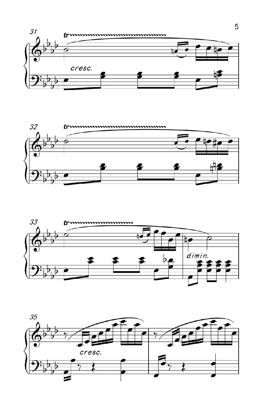 第八级3.♭A大调波兰舞曲（中央音乐学院 钢琴（业余）考级教程 7-9级）