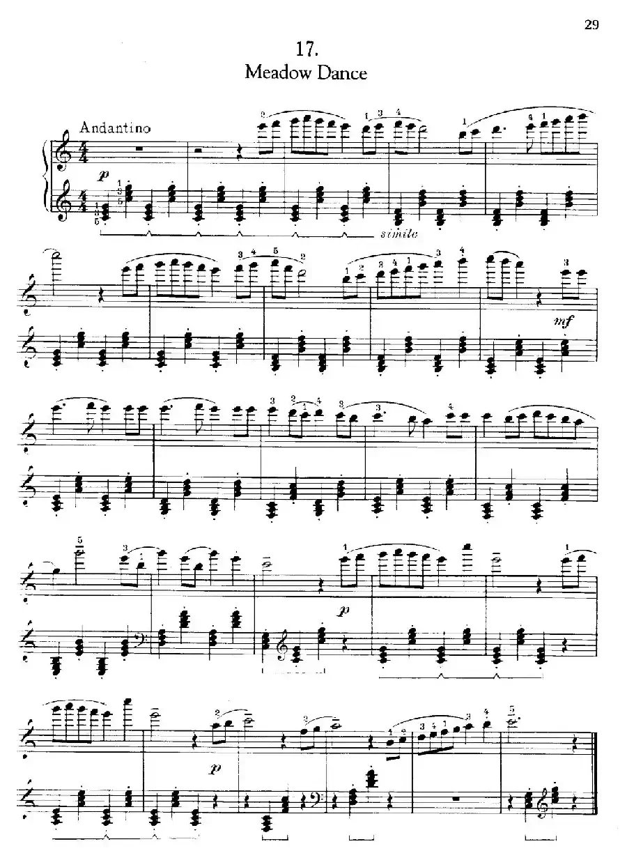 Thirty Pieces For Children Op.27（30首儿童钢琴曲 16—20）