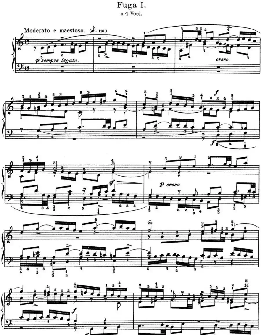 巴赫《平均律钢琴曲集·第一卷》之赋格曲(NO.1)