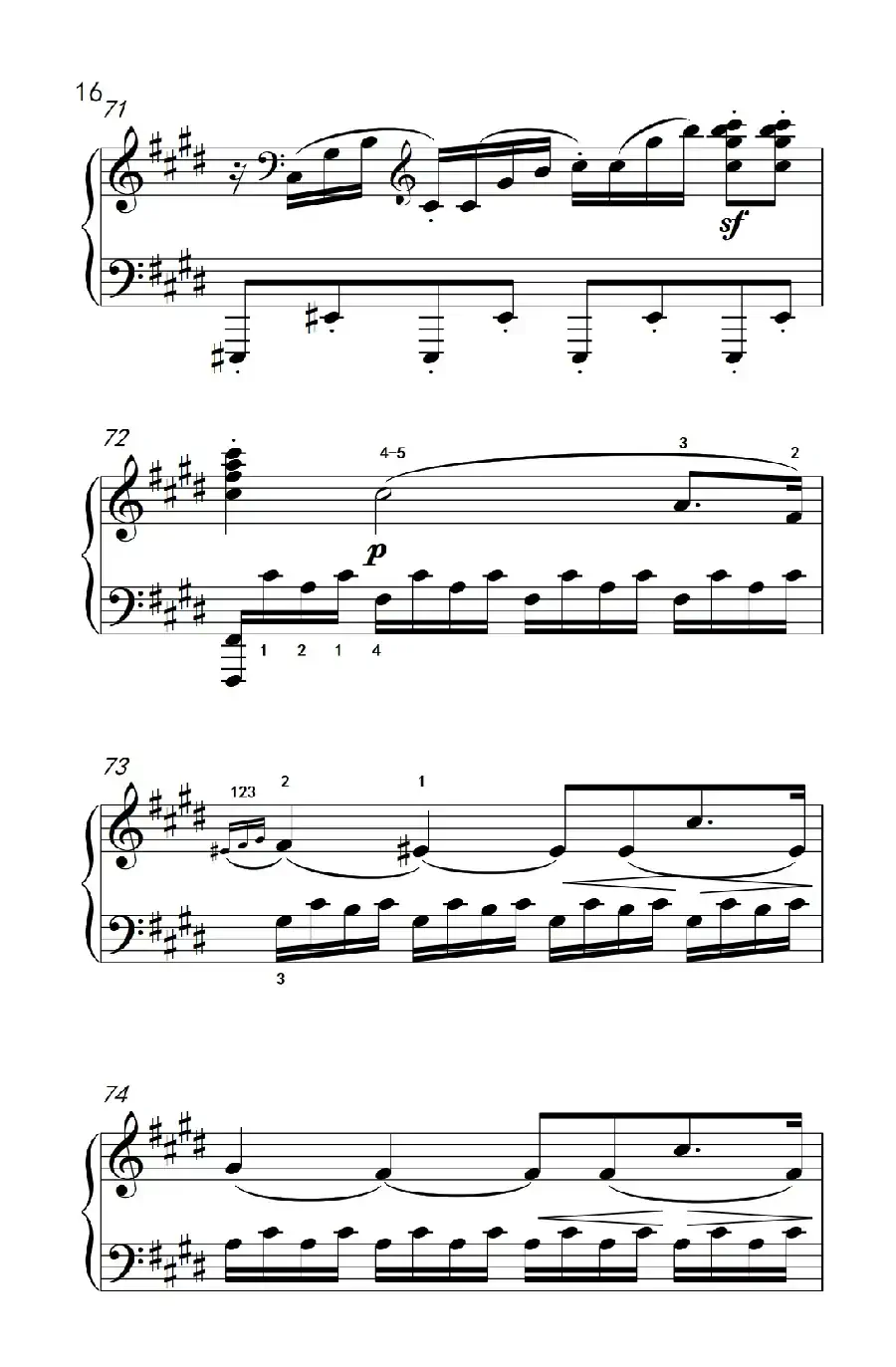 第十四号钢琴奏鸣曲（月光） 激动的急板