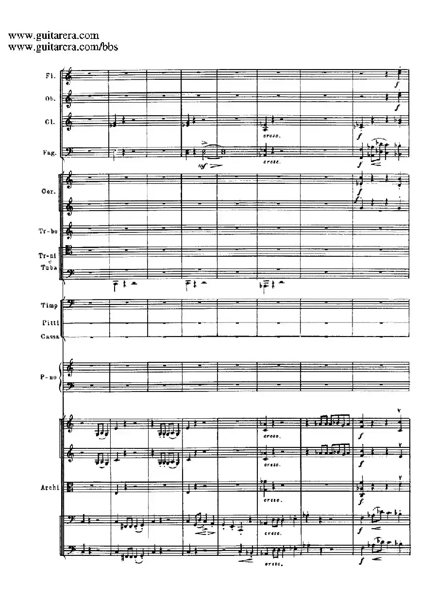 c小调第二钢琴协奏曲 Op.18（第三乐章总谱P1——12）