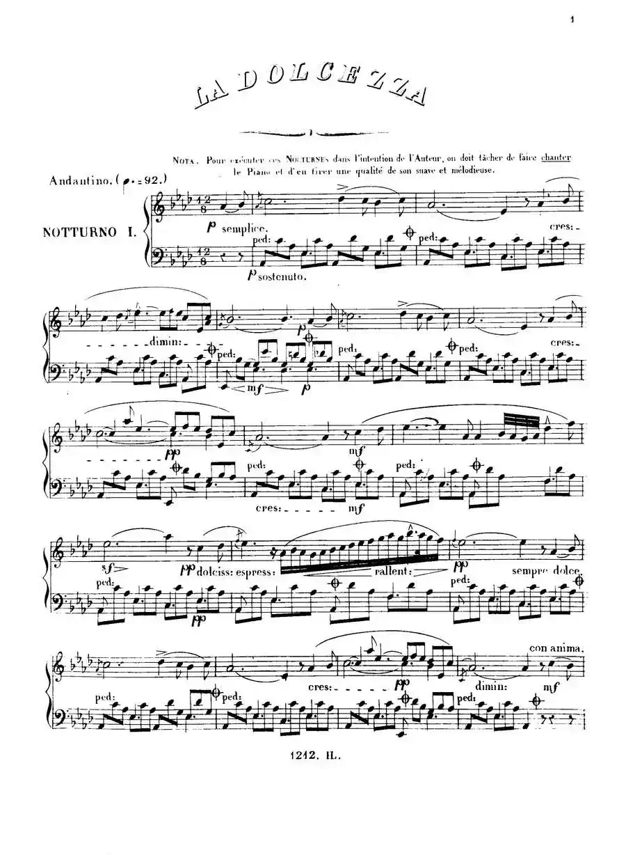 3 Nocturnes Caractéristiques Op·45（3首个性夜曲·1）