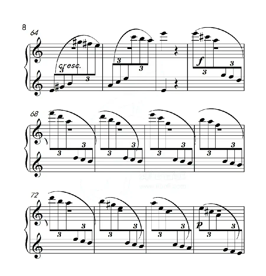 第五级A组 帕格尼尼主题变奏曲（选段）（中国音乐学院钢琴考级作品1~6级）