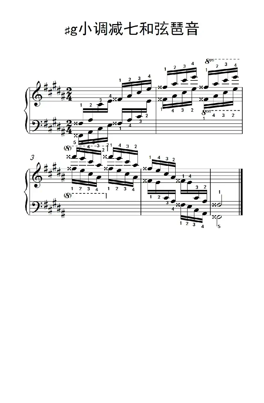 第六级 12.♯g小调减七和弦琶音（中央音乐学院 钢琴（业余）考级教程 4-6级）