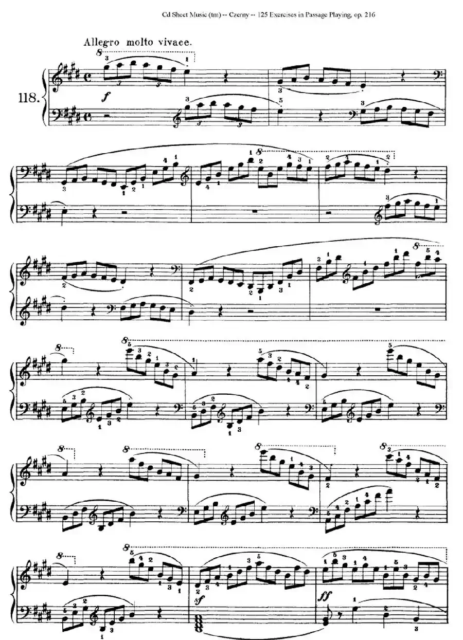 125 Exercises in Passage Playing Op.261（车尔尼125首钢琴短乐句练习曲（112——125））