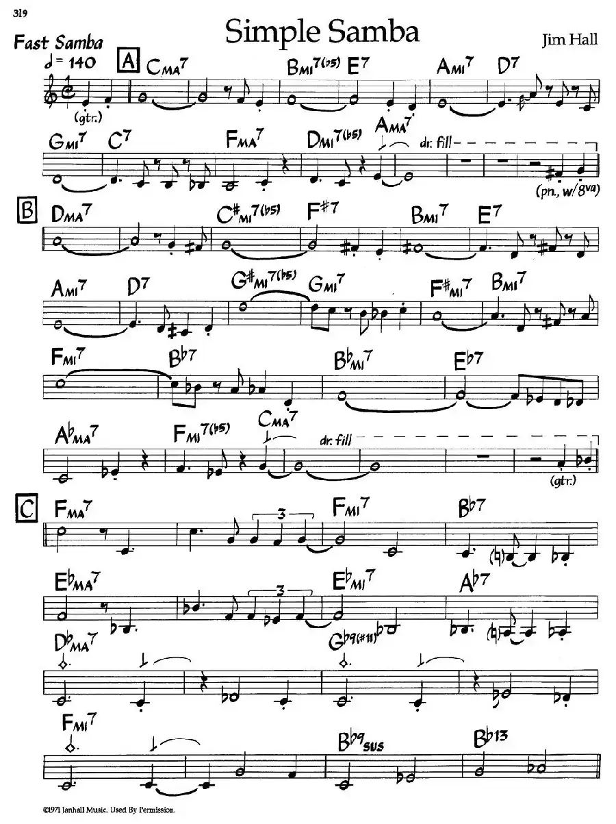 Simple Samba（爵士钢琴曲）