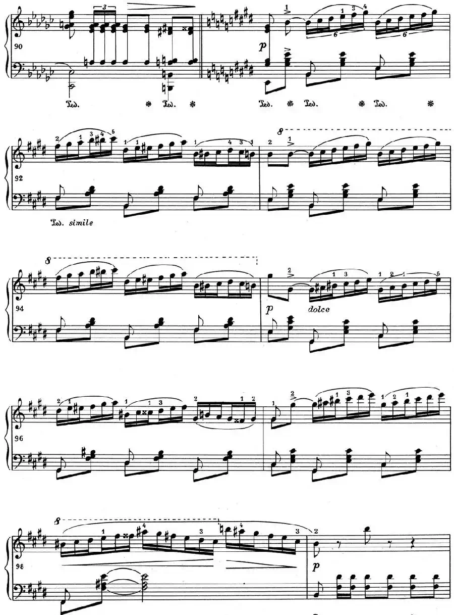 肖邦 波兰舞曲 Op.posth.P.1 No.8 降G大调