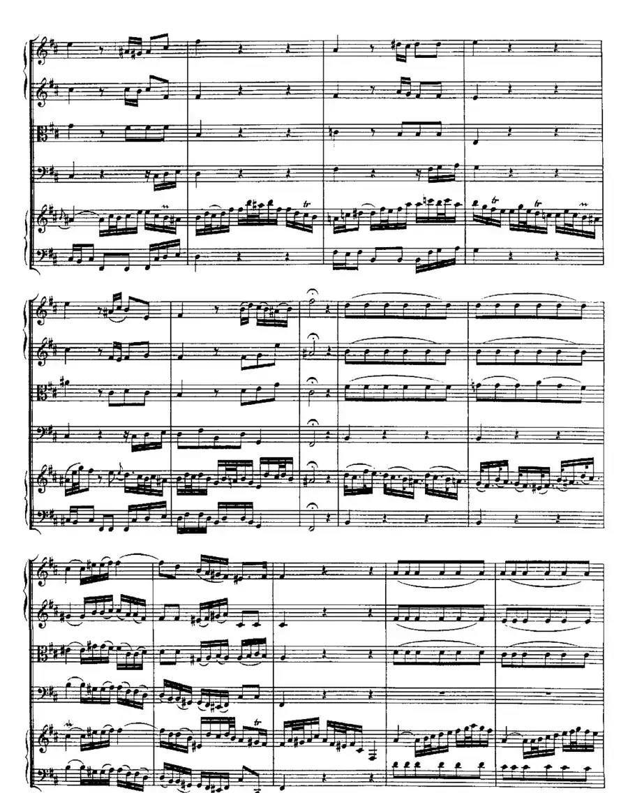 Harpsichd Concerto in D Maj BWV 1054（D大调第三号古钢琴协奏曲·总谱）