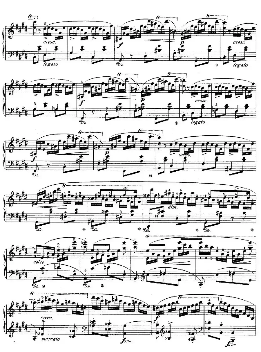 e小调第一钢琴协奏曲 Op.11（（钢琴独奏版·第三乐章）