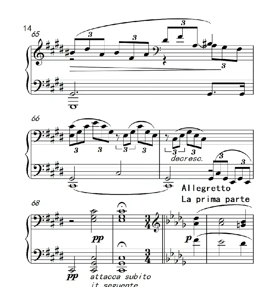 第六级 奏鸣曲(中国音乐学院钢琴考级作品1~6级)