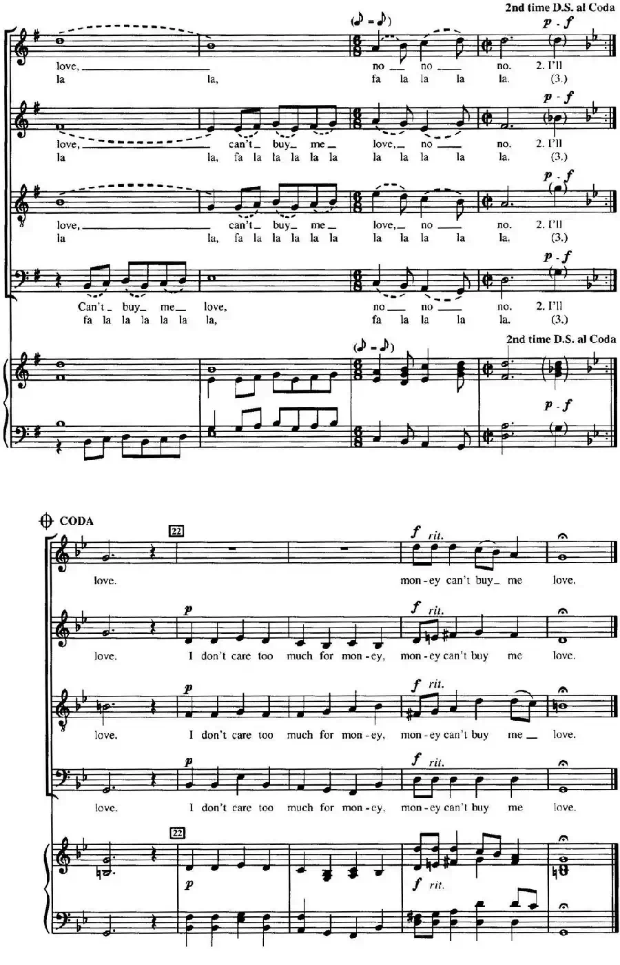 Can't buy me love（四重奏）