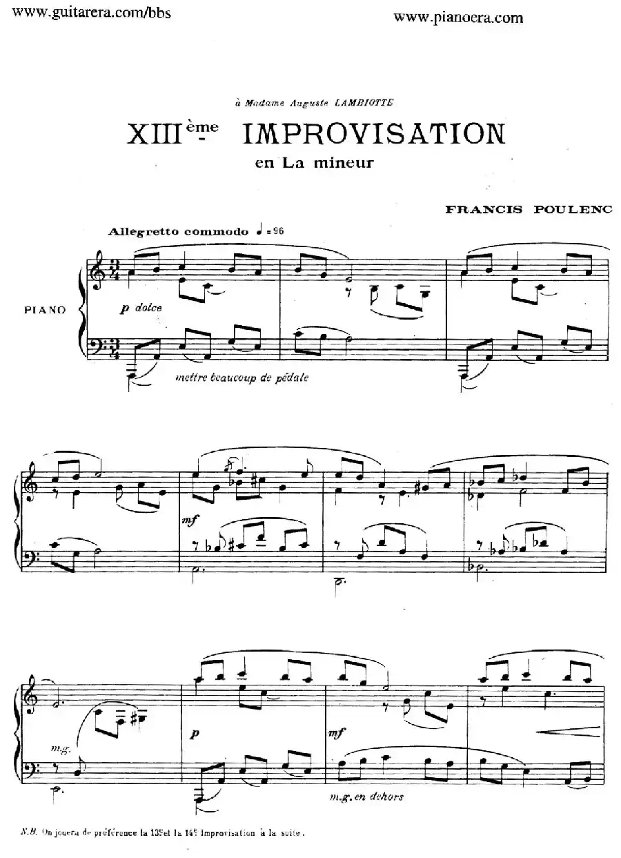 15 Improvisations（15首即兴曲·XIII）