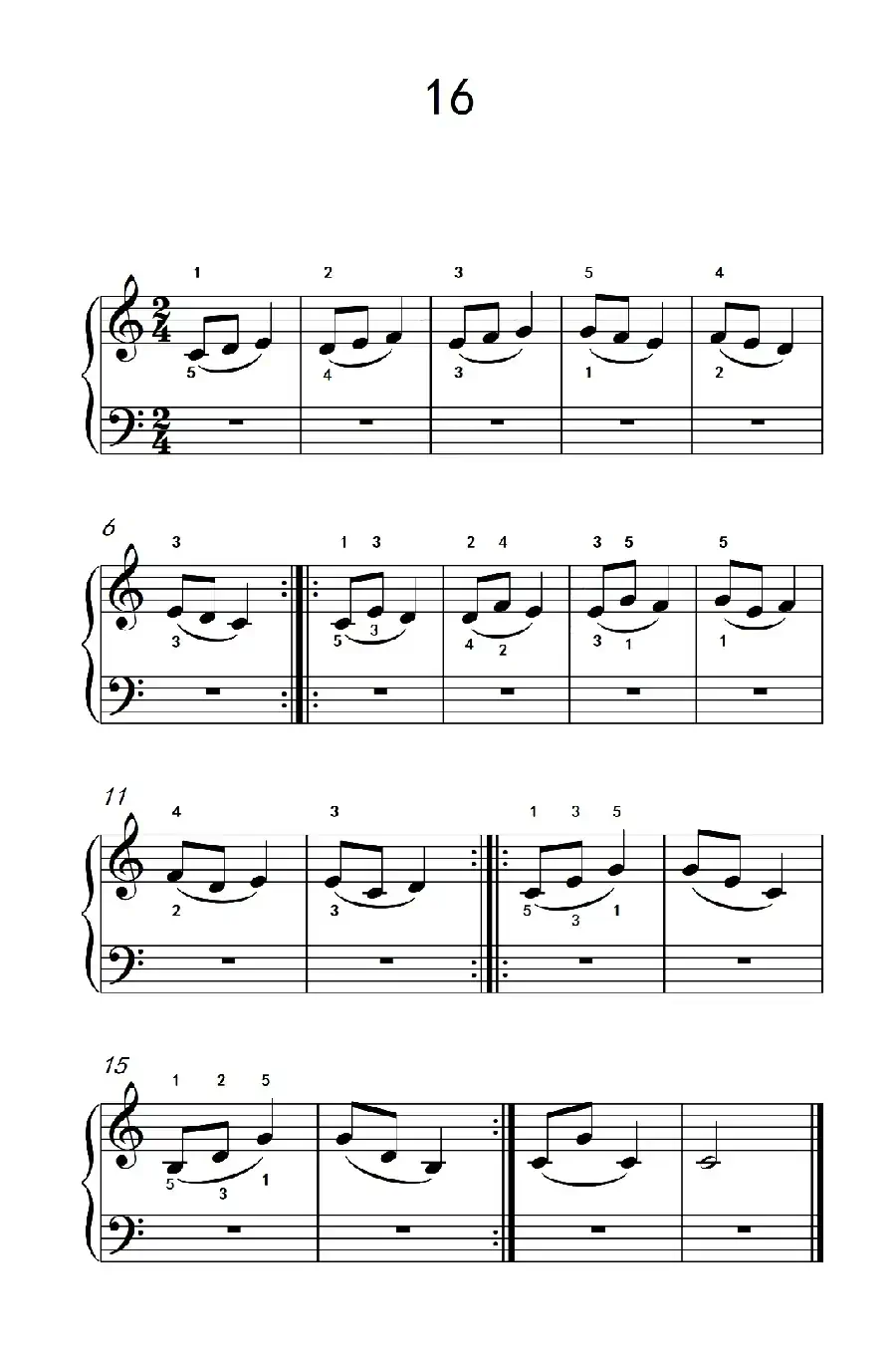 连音练习 16(儿童钢琴手指练习 2)