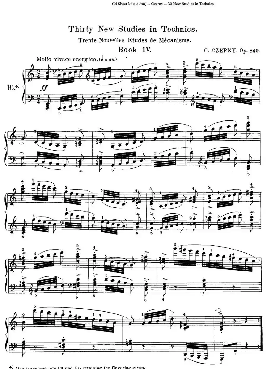 Czerny - 30 New Studies - 16（车尔尼Op849 - 30首练习曲）