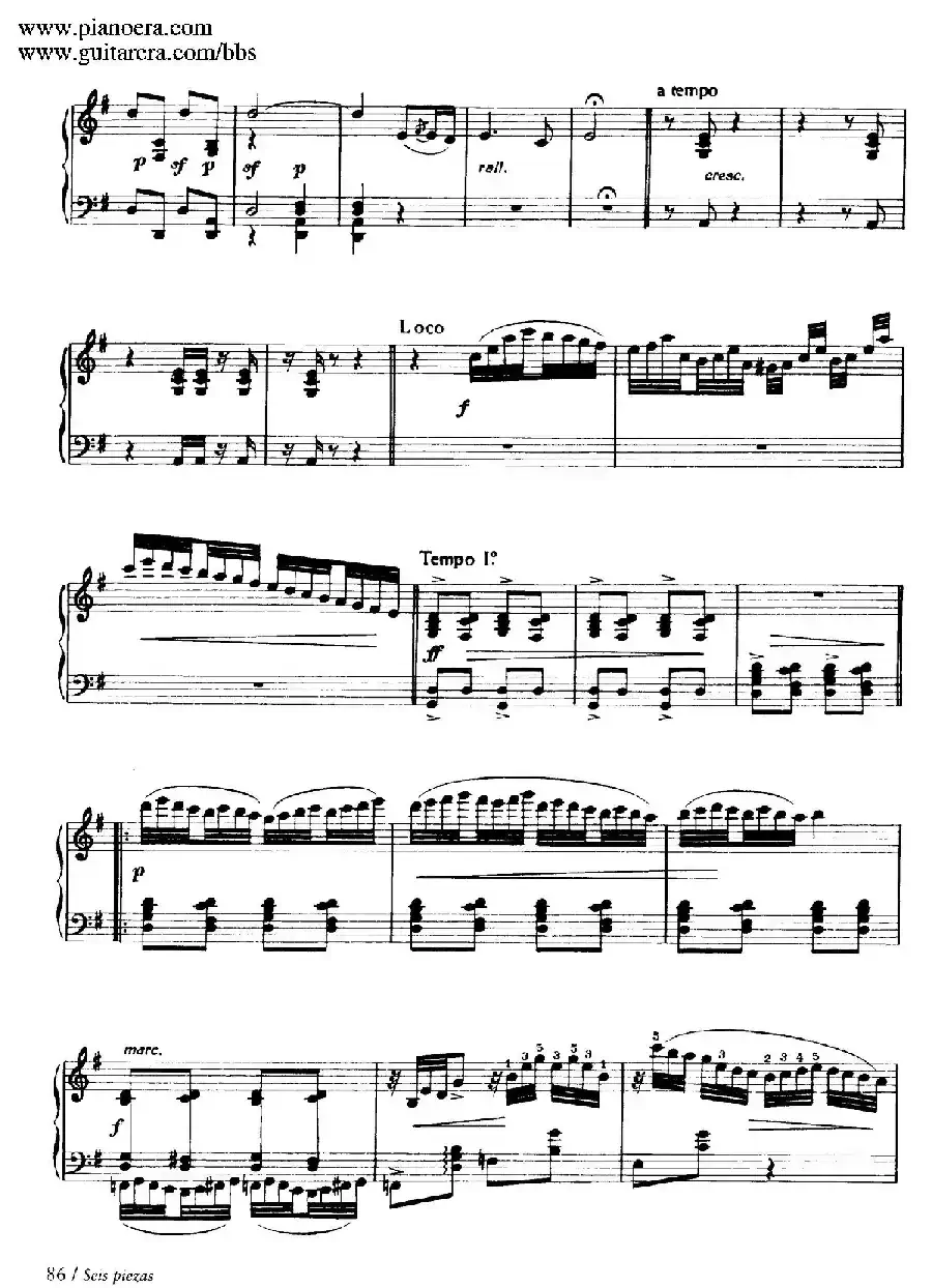 Six Pieces on Spanish Folksongs H.125（6首西班牙民谣小品·4. 巴斯克舞曲 Vascongada）