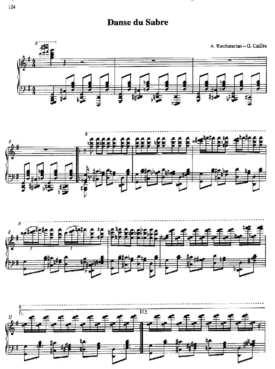 Sabre Dance（马刀舞曲）（齐夫拉改编钢琴独奏版）