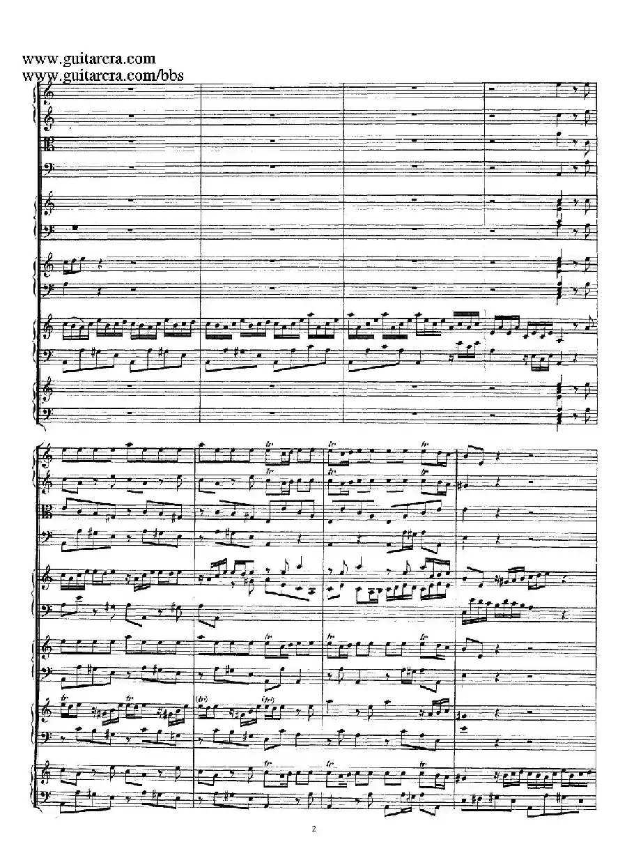 为四架古钢琴而作的a小调协奏曲 BWV 1065（总谱）