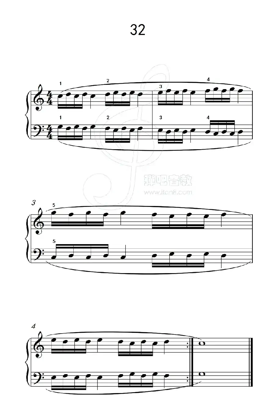 八.提高速度.增强手指灵活性的练习32(儿童钢琴手指练习 1)