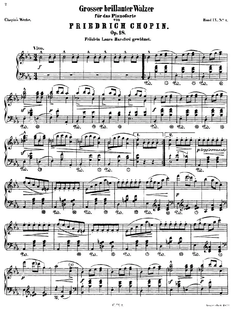 Grande valse brillante Op18（降E大调华丽圆舞曲Op.18 ）