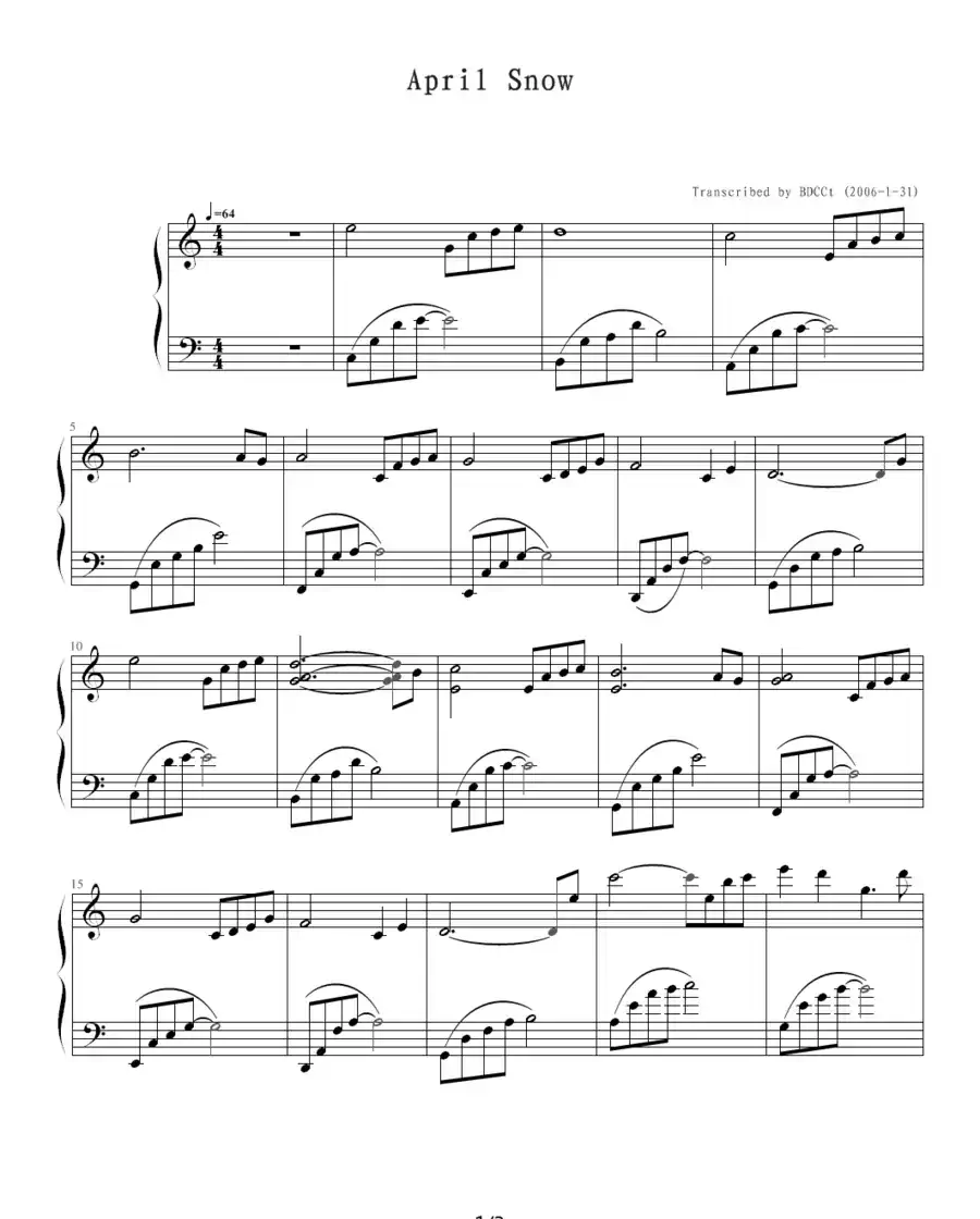 April Snow（四月的雪）