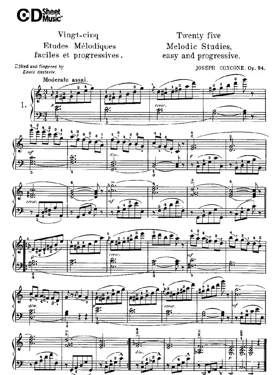 Concone - 25 Melodic Studies easy and progressive（1—5）
