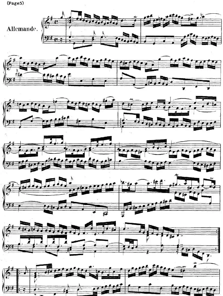 帕蒂塔6首德国组曲(No.5 G大调 巴赫 Partita G Major BWV 829)