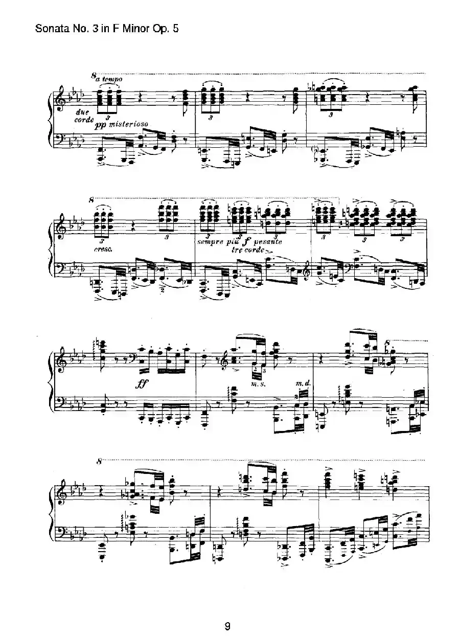 Piano Sonata No.3 in f Minor Op.5（f小调第三钢琴奏鸣曲）