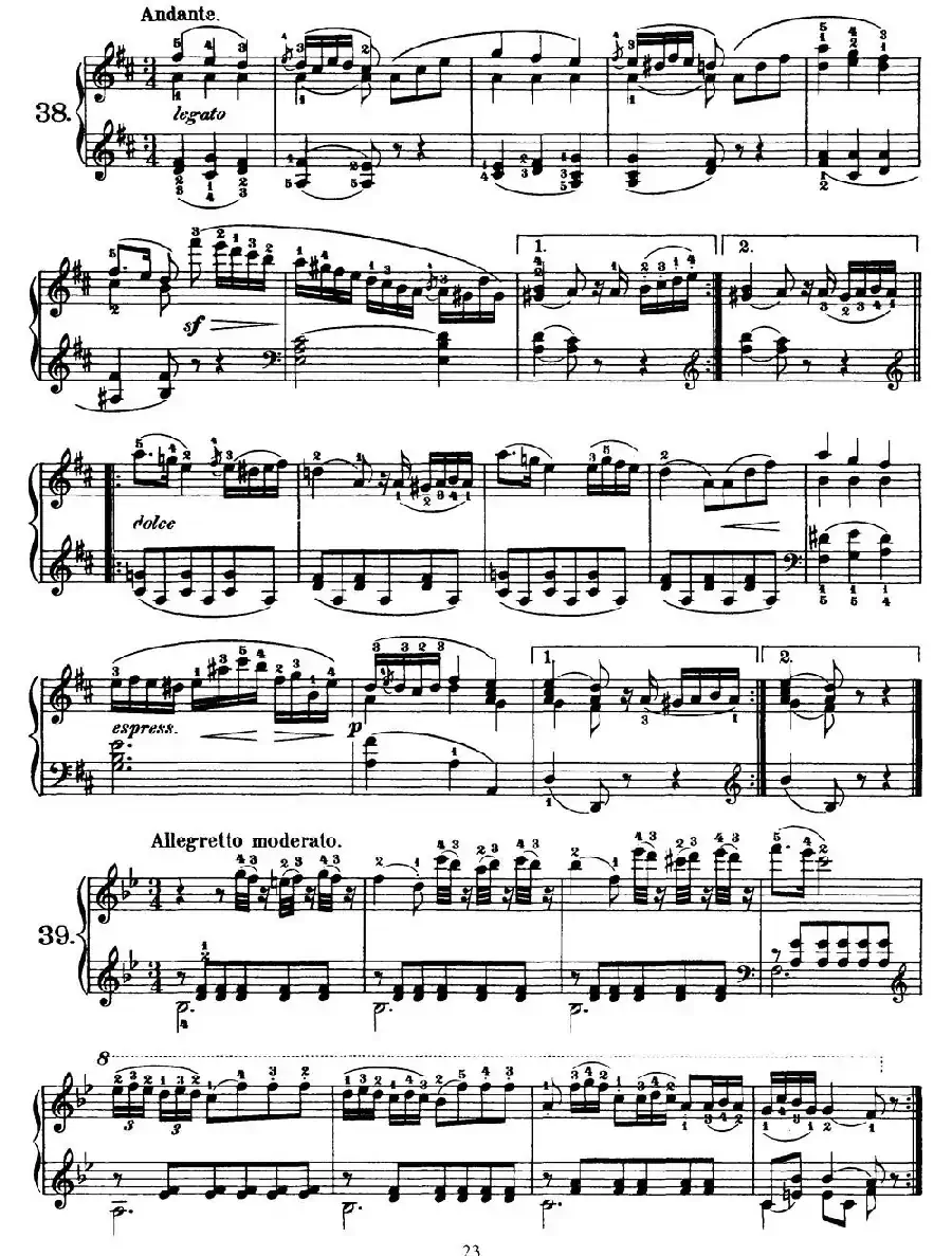 One Hundred and Ten Easy and Progressive Exercises Op.453（车尔尼110首简易练习曲 31——40）