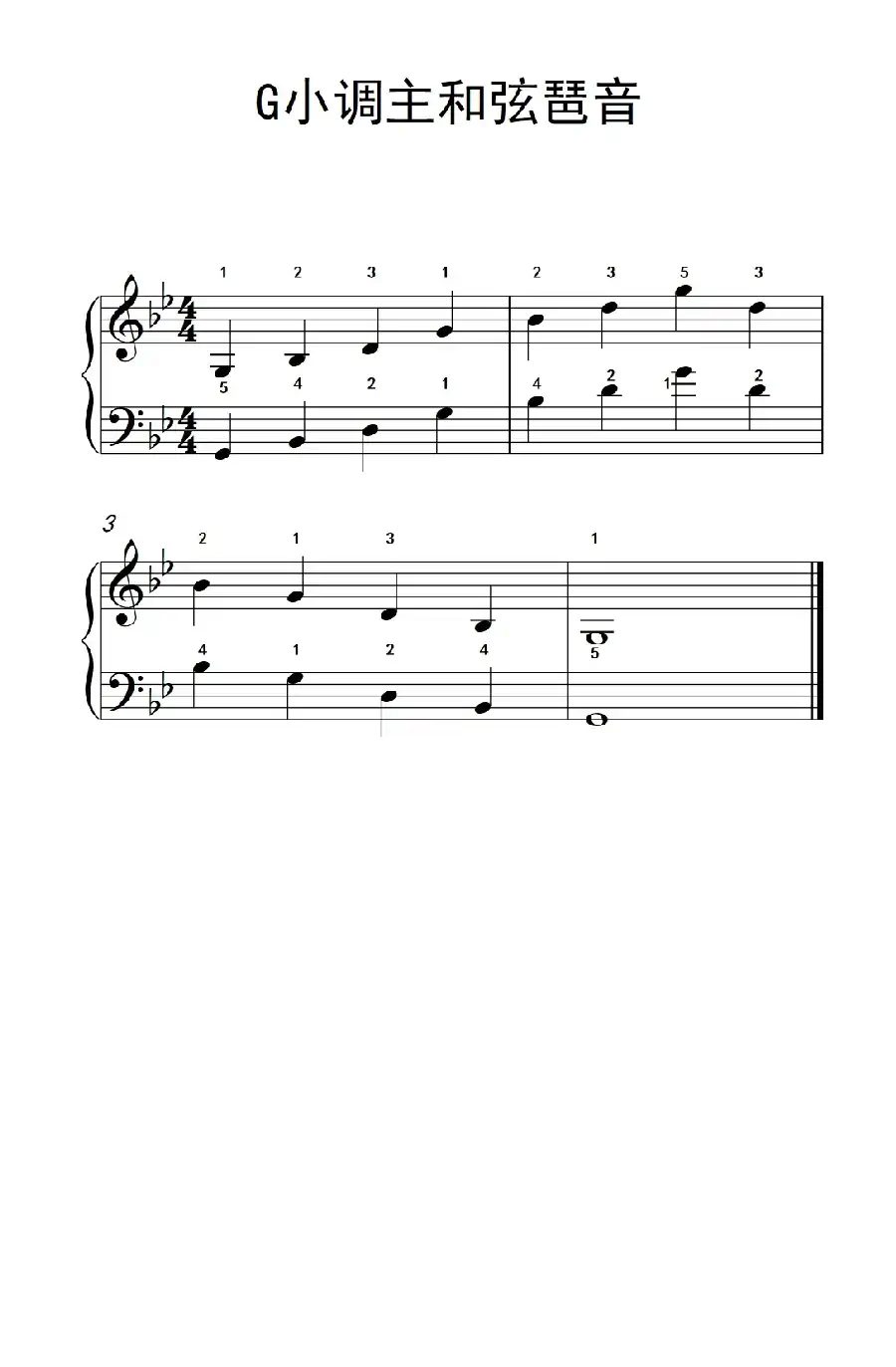G小调主和弦琶音(儿童钢琴练习曲)