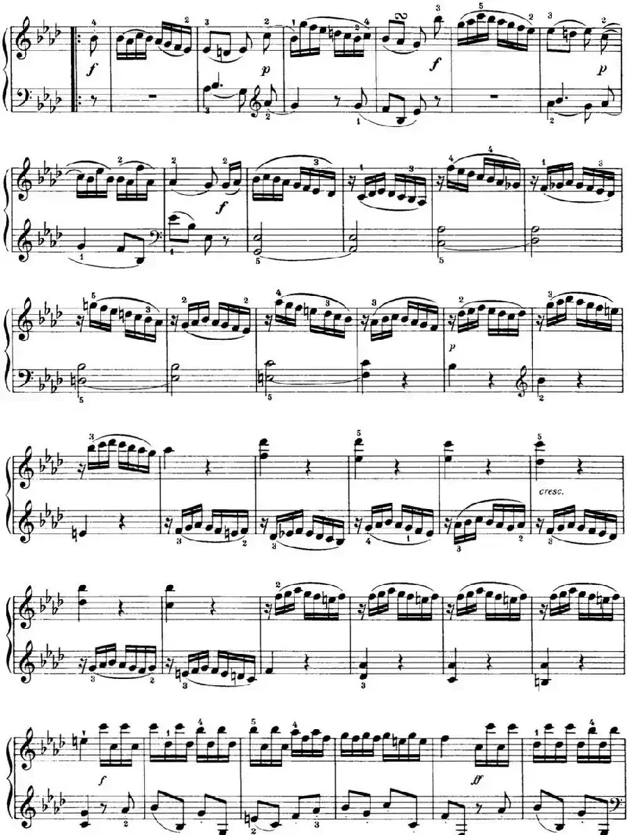 海顿 钢琴奏鸣曲 Hob XVI 46 Divertimento Ab major