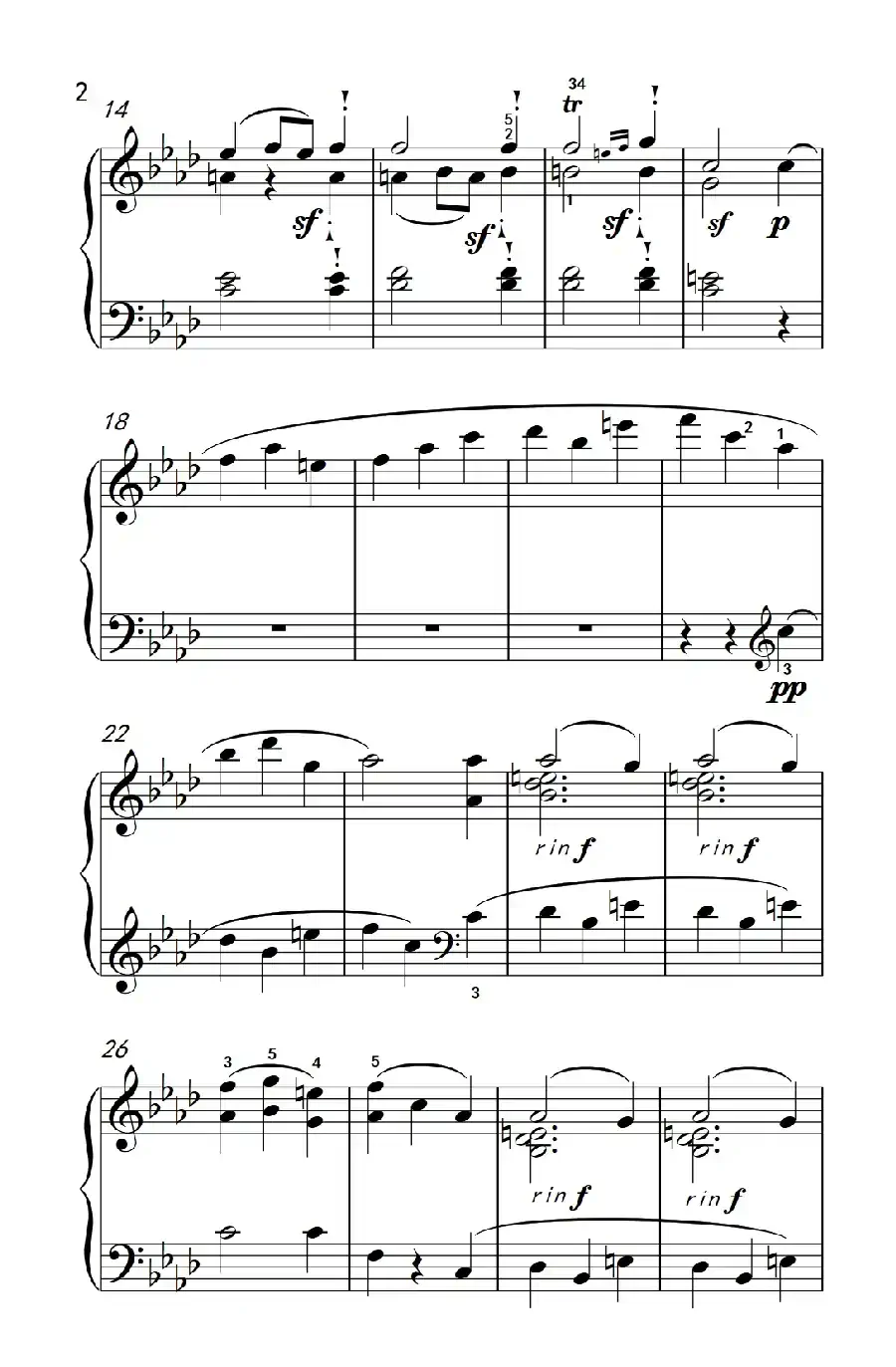 奏鸣曲 Opus 10 Nr.2 第二乐章（贝多芬奏鸣曲集 2）