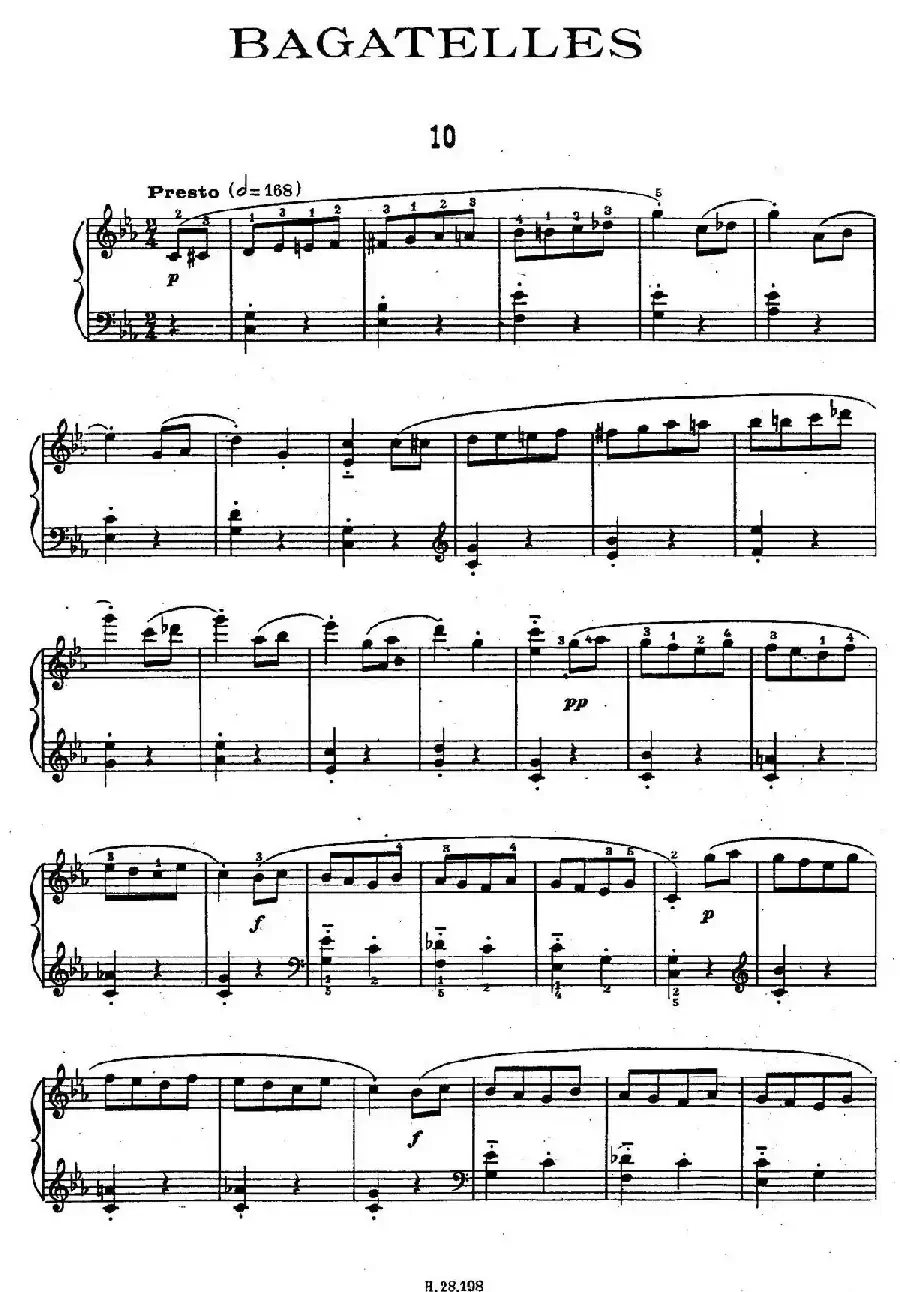 Ten Bagatelles Op.5（10首小品·10. c小调）
