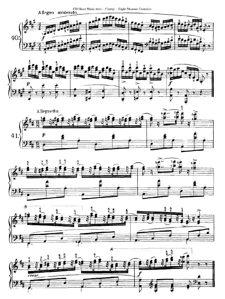 160 Eight- Measure Exercises.Op.821（车尔尼160首钢琴八小节练习曲（36——53））