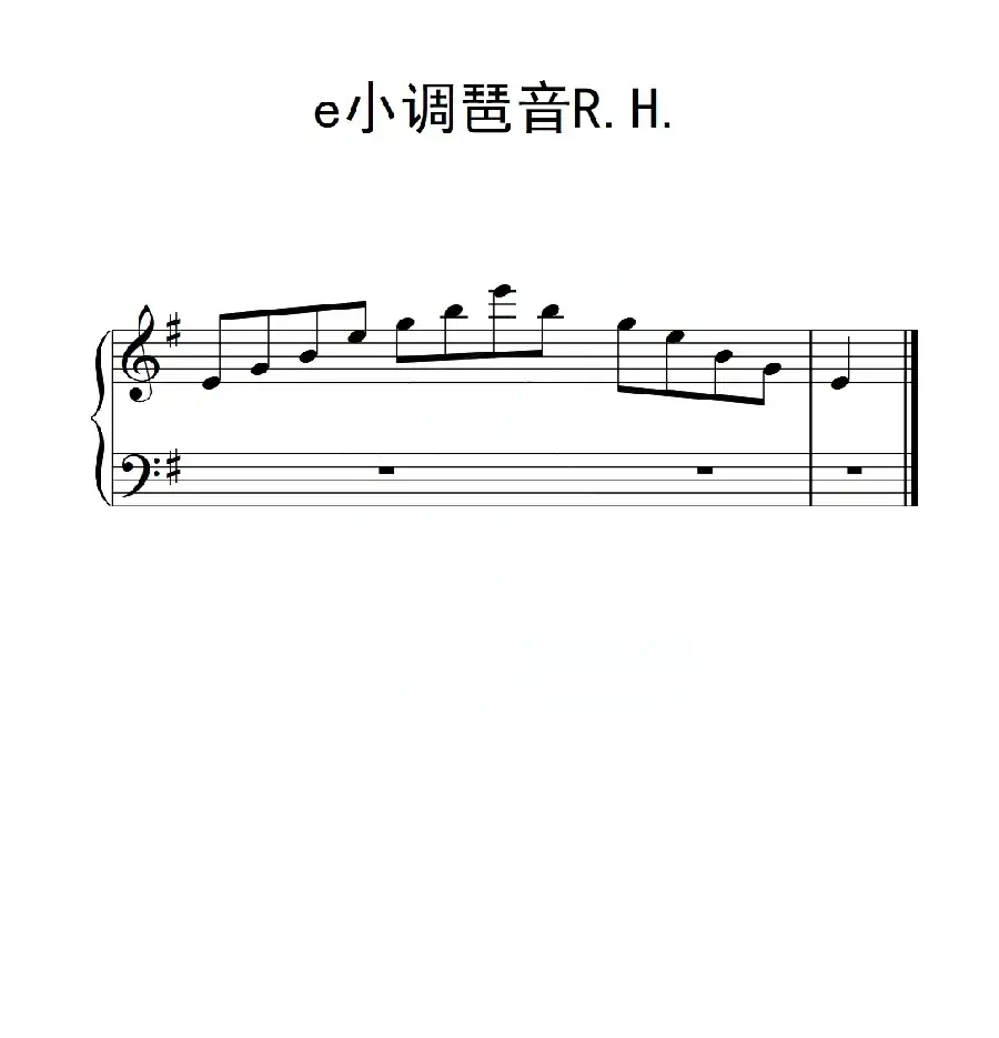 第二级 e小调琶音R H(中国音乐学院钢琴考级作品1~6级)