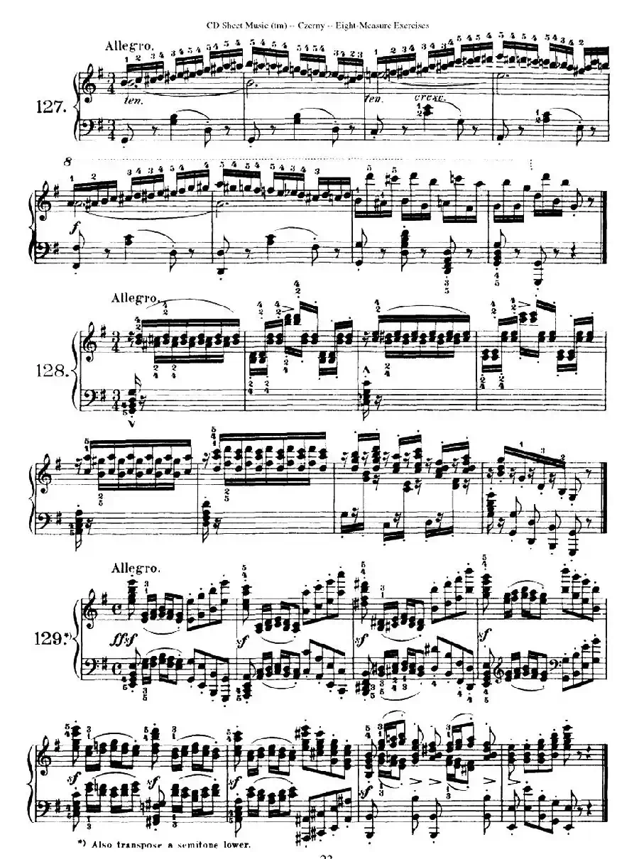 160 Eight- Measure Exercises.Op.821（车尔尼160首钢琴八小节练习曲（122——141））