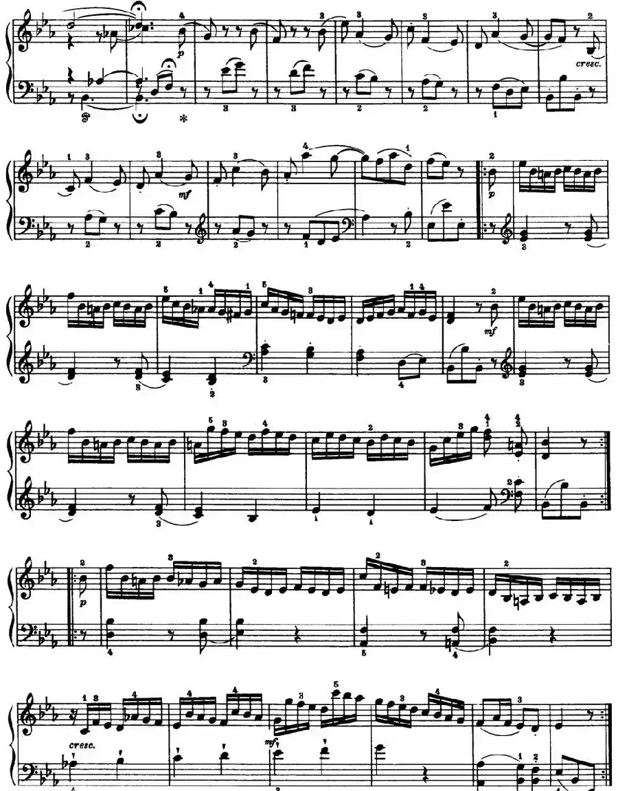 海顿 钢琴奏鸣曲 Hob XVI 28 in E-flat major