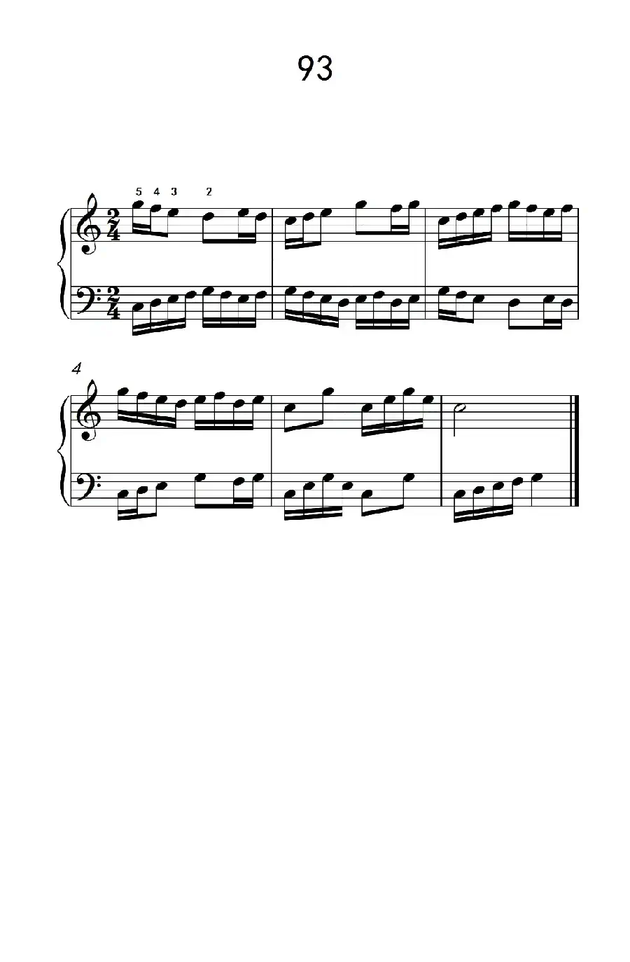 两手不同节奏的练习 93(儿童钢琴手指练习 2)